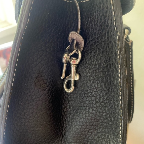 Dooney & Bourke Brown Pebbled Leather Top Handle Satchel Bag - Picture 10 of 13